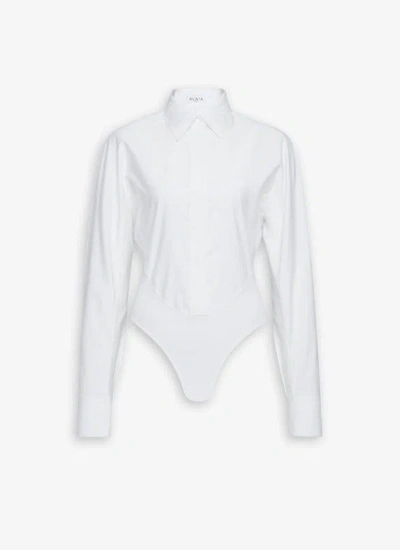 Alaïa Alaia White Shirt Neck Bodysuit