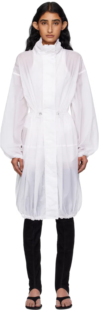 ALAÏA WHITE SOFT NYLON BUBBLE PARKA