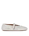 Alaïa Womens Azzedine Alaia Rhinestone-embellished Leather Ballet Flats In Multi