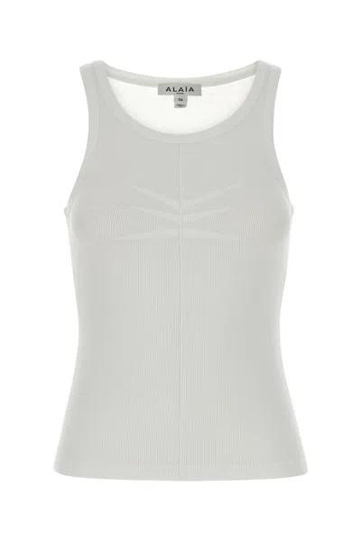 Alaïa Alaia White Stretch Cotton Blend Tank Top