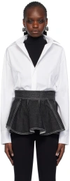 Alaïa White Striped Bodysuit In 000 - Blanc