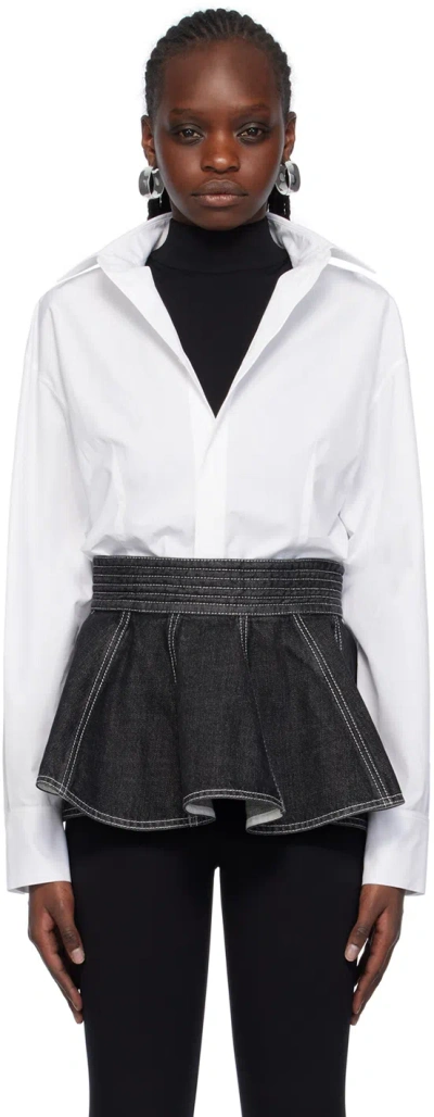 Alaïa White Striped Bodysuit In 000 - Blanc