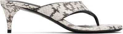 Alaïa White Thong Elaphe Leather Mule Sandals