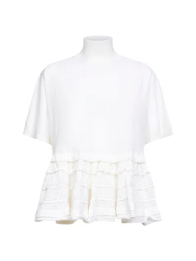 Alaïa White Virgin Wool Knit Crinoline Top