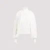 Alaïa Fringed Yarn Knit Merino Wool Top In White