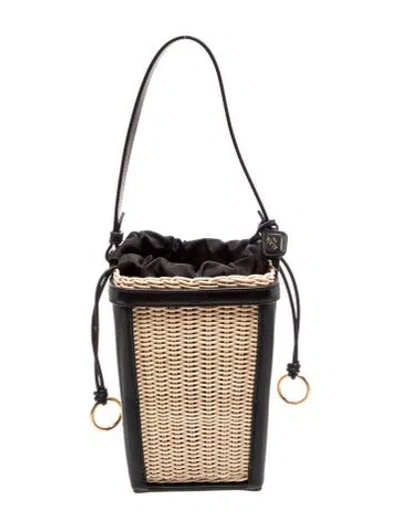Pre-owned Alaïa Wicker Bucket Bag In Neutrals