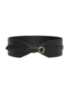 Alaïa Large Calf Leather Belt With Gold-tone Buckle In Black