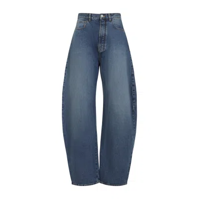 Alaïa Alaia Wide Camal Denim Jean Pants In Blue