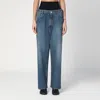 Alaïa Alaia Denim Jean Pants With Black Elastic Band In Blue