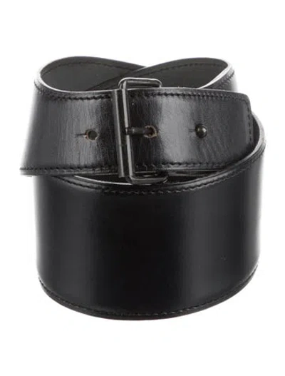 Pre-owned Alaïa Wide Leather Belt In Black
