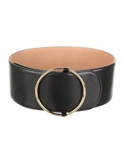 Pre-owned Alaïa Wide Leather Belt In Black