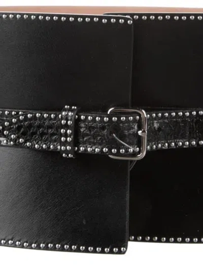 Pre-owned Alaïa Wide Leather Belt In Black