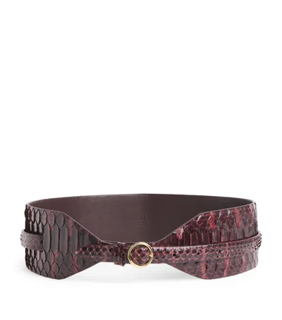 Alaïa Wide Leather Belt In Red