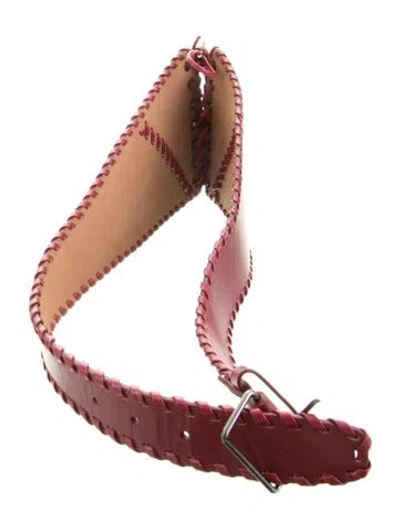 Pre-owned Alaïa Wide Leather Belt In Red