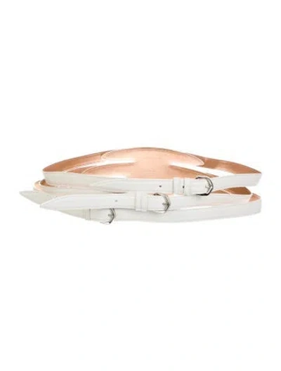 Pre-owned Alaïa Wide Leather Belt In White