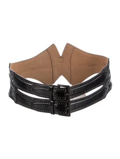 Pre-owned Alaïa Wide Leather Buckle In Black