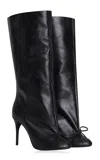 Alaïa Wide Leather Knee Boots In Black