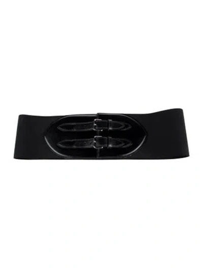 Pre-owned Alaïa Wide Leather Waist Belt In Black