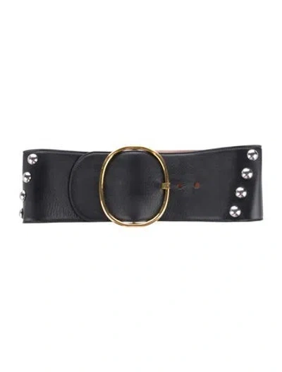 Pre-owned Alaïa Wide Leather Waist Belt In Black