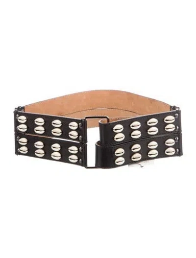 Pre-owned Alaïa Wide Leather Waist Belt In Black