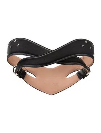 Pre-owned Alaïa Wide Leather Waist Belt In Black