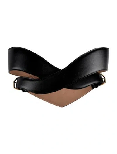 Pre-owned Alaïa Wide Leather Waist Belt In Black