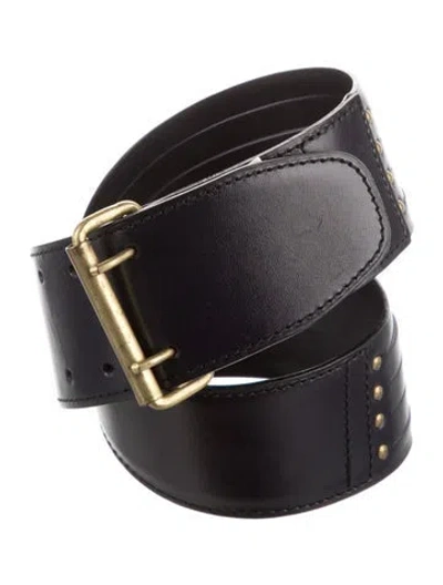 Pre-owned Alaïa Wide Leather Waist Belt In Black