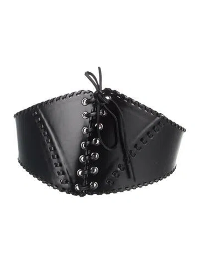 Pre-owned Alaïa Wide Leather Waist Belt In Black