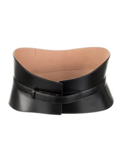 Pre-owned Alaïa Wide Leather Waist Belt In Black