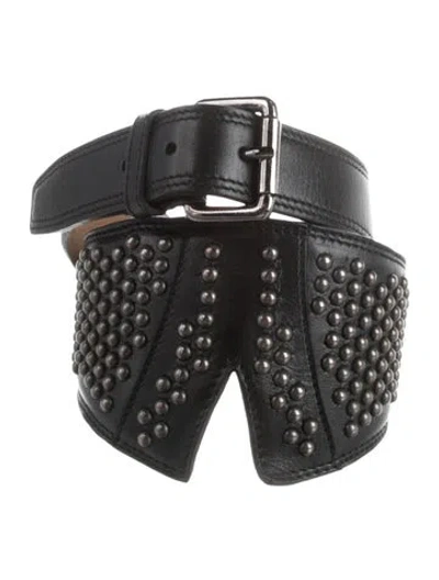 Pre-owned Alaïa Wide Leather Waist Belt In Black