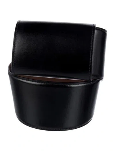 Pre-owned Alaïa Wide Leather Waist Belt In Black