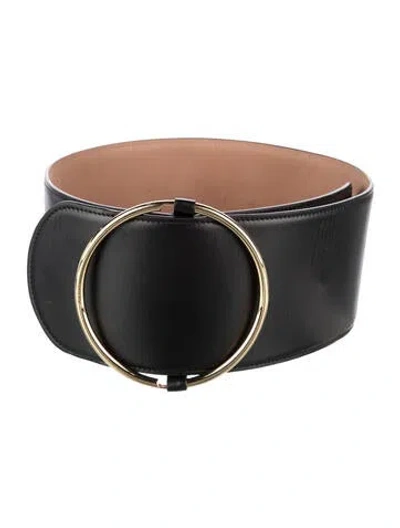 Pre-owned Alaïa Wide Leather Waist Belt In Black/brown