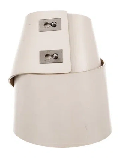 Pre-owned Alaïa Wide Leather Waist Belt In Neutral