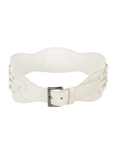 Pre-owned Alaïa Wide Leather Waist Belt In Neutrals