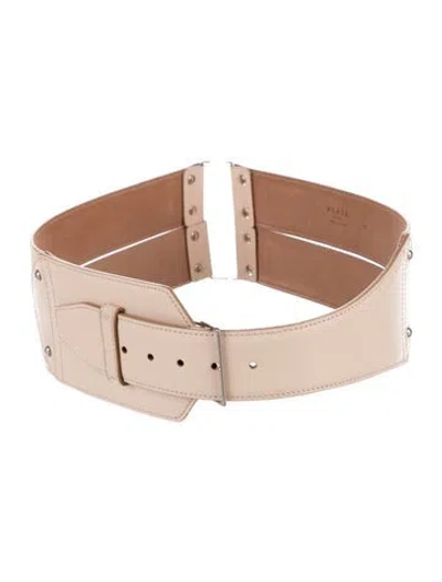 Pre-owned Alaïa Wide Leather Waist Belt In Neutrals