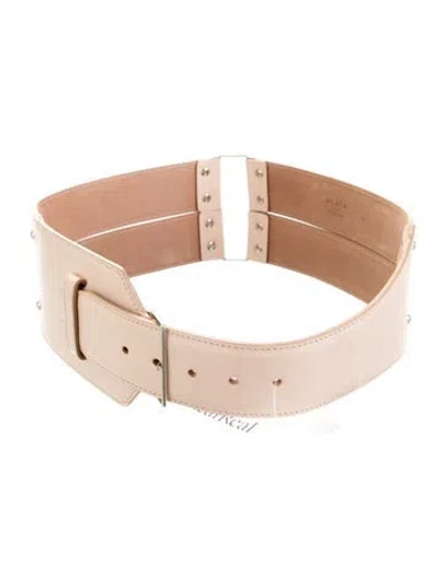 Pre-owned Alaïa Wide Leather Waist Belt In Pink