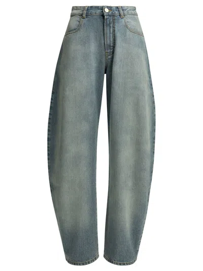 Alaïa Wide Leg Jeans In Blue