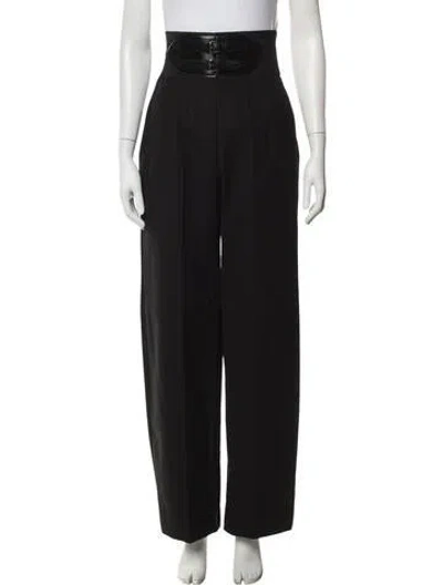 Pre-owned Alaïa Wide Leg Pants In Black/blue