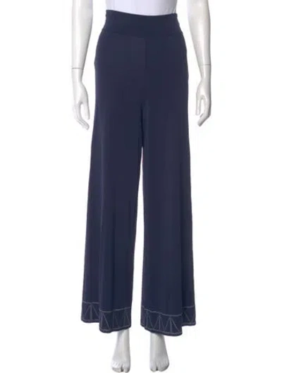 Pre-owned Alaïa Wide Leg Pants In Blue