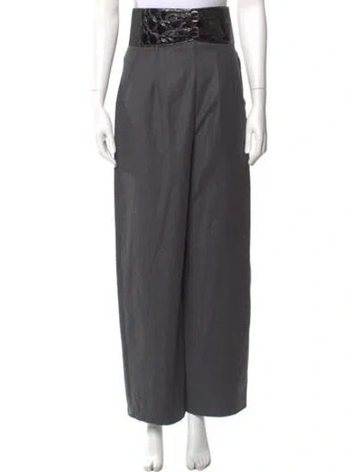 Pre-owned Alaïa Wide Leg Pants In Gray