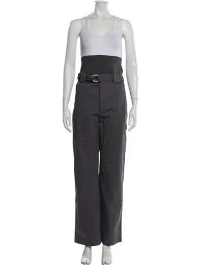 Pre-owned Alaïa Wide Leg Pants In Grey