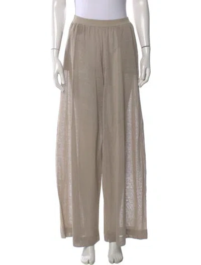 Pre-owned Alaïa Wide Leg Pants In Neutral