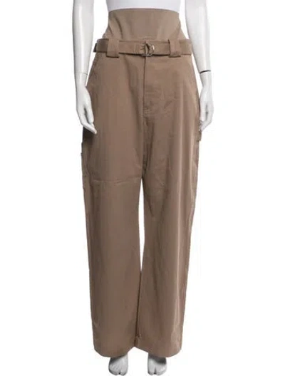 Pre-owned Alaïa Wide Leg Pants In Neutrals