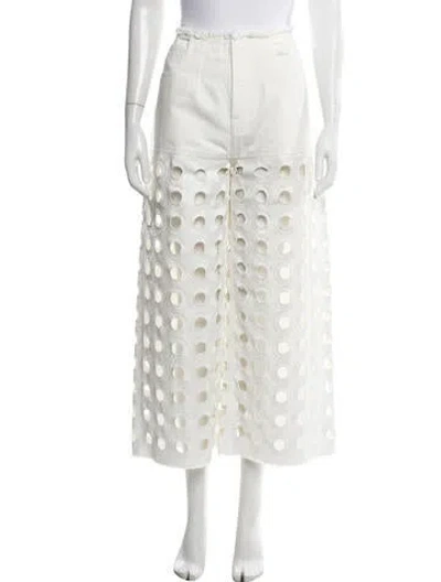 Pre-owned Alaïa Wide Leg Pants In Neutrals/white