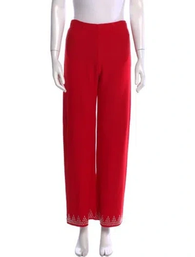 Pre-owned Alaïa Wide Leg Pants In Red