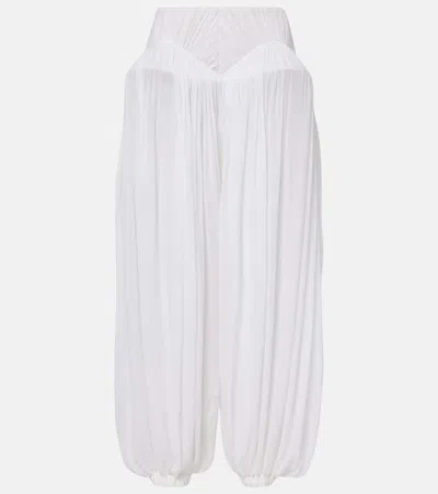 Alaïa Wide-leg Pants In Weiss