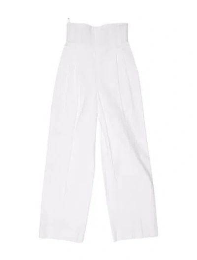 Pre-owned Alaïa Wide Leg Pants In White