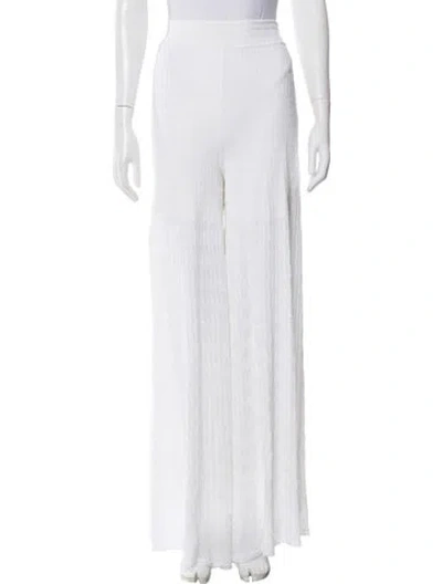 Pre-owned Alaïa Wide Leg Pants In White
