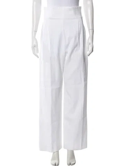 Pre-owned Alaïa Wide Leg Pants In White