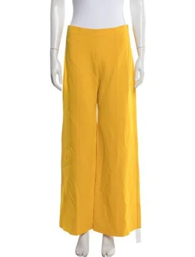 Pre-owned Alaïa Wide Leg Pants In Yellow